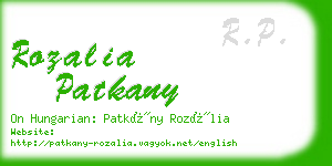 rozalia patkany business card